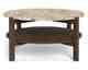 Actona »Dorsett« Couchtisch rund Marmor Latte, Gestell Eiche Rauch
