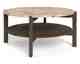 Actona »Dorsett« Couchtisch rund Marmor Latte, Gestell Eiche Rauch