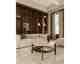 Actona »Dorsett« Couchtisch rund Marmor Latte, Gestell Eiche Rauch