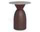 Actona »Ferrol« Couchtisch rund Marmor Toronto grau, Gestell bronze