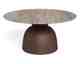Actona »Ferrol« Couchtisch rund Marmor Toronto grau, Gestell bronze