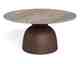 Actona »Ferrol« Couchtisch rund Marmor Toronto grau, Gestell bronze