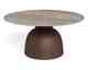 Actona »Ferrol« Couchtisch rund Marmor Toronto grau, Gestell bronze