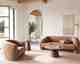 Actona »Ferrol« Couchtisch rund Marmor Toronto grau, Gestell bronze