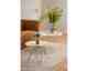 Actona »Prunus« Ecktisch rund Travertin beige, Gestell Chrom