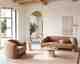 Actona »Santorini« Couchtisch rund Keramik Travertin hellbeige
