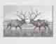 La Casa »2 Hirsche in schwarz weiss« Ölbild handbemalt 100x70 cm