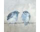 La Casa »2 blaue Vögel frontal« Ölbild handbemalt 30x30 cm