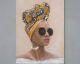 La Casa »Frau mit Turban und Sonnenbrille« Ölbild handbemalt 90x120 cm