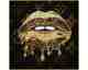 La Casa »Golden Kiss« Glasbild mit Strassapplikationen 100x100 cm