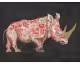 La Casa »Nashorn in bunt« Ölbild handbemalt 120x90 cm