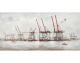 La Casa »Skyline Hamburg-Containerkräne« Ölbild handbemalt 140x70 cm