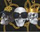 La Casa »Totenköpfe mit Krone Capy und Sonnenbrillle« Ölbild handbemalt Artikelbild 1