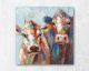 La Casa Ölbild handbemalt "2 bunte Kühe" 70x70 cm Artikelbild 1