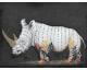 La Casa Ölbild handbemalt "Nashorn in weiss" Artikelbild 1