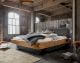 Massivholz Nachttisch Metall 2er-Set