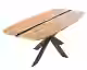 Massivholz »Tabula Rasa« Epoxid-Tischplatte oval Schweizer Kante