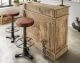 Massivholz »Vintage« Barhocker mit Ledersitz
