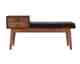SIT Mid Century Mangoholz & Kunstleder Sitzbank