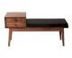 SIT Mid Century Mangoholz & Kunstleder Sitzbank