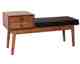 SIT Mid Century Mangoholz & Kunstleder Sitzbank