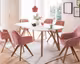 SalesFever »Aino-Mercur« Esszimmergruppe 5-teilig rose/weiß