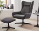 SalesFever »Daphne« Sessel mit Hocker drehbar grau