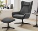 SalesFever »Daphne« Sessel mit Hocker drehbar grau