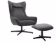 SalesFever »Daphne« Sessel mit Hocker drehbar grau