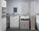 TemaHome »Combi« Badschrank Weiß mit Taupe