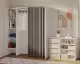 TemaHome »Tom 1« Kleiderschrank mit Vorhang Weiß Taupe