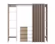 TemaHome »Tom 2.1« Kleiderschrank mit Vorhang Eiche Taupe