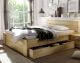 WOODLIVE »Cassetta« Massivholzbett mit Schublade Kernbuche