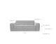Zuiver 2,5-Sitzer Sofa Bor grau