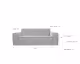 Zuiver 2,5-Sitzer Sofa Bor weiss-natur