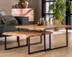 designline »Edge« Massivholz Couchtisch im 2er-Set