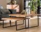 designline »Edge« Massivholz Couchtisch im 2er-Set