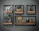 designline »Edge« Massivholz Wandregal Metall/Akazie VII
