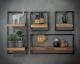 designline »Edge« Massivholz Wandregal Metall/Akazie V