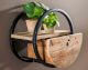 designline »Runde« Massivholz Wandregal mit Schublade