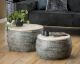 designline »Salles« Massivholz Couchtisch 2er-Set