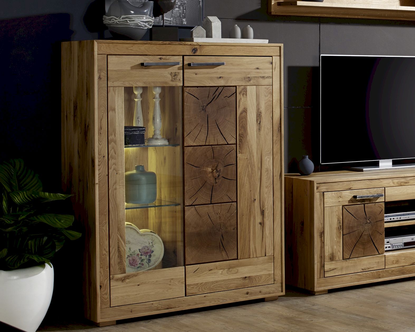 3S Frankenmöbel »Albero« Massivholz Highboard I WZ-0315 / Kernbuche / Rechts