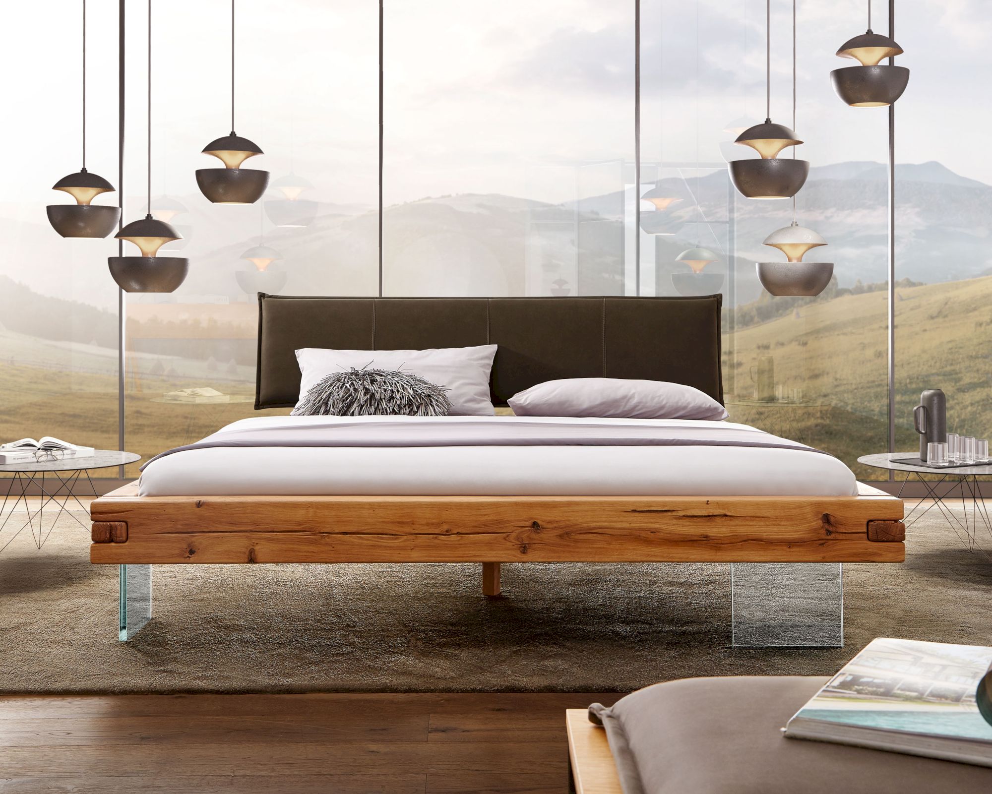3S Frankenmöbel »Casablanca« Massivholz Bett BE-0575 / 160x200 cm / Wildbuche
