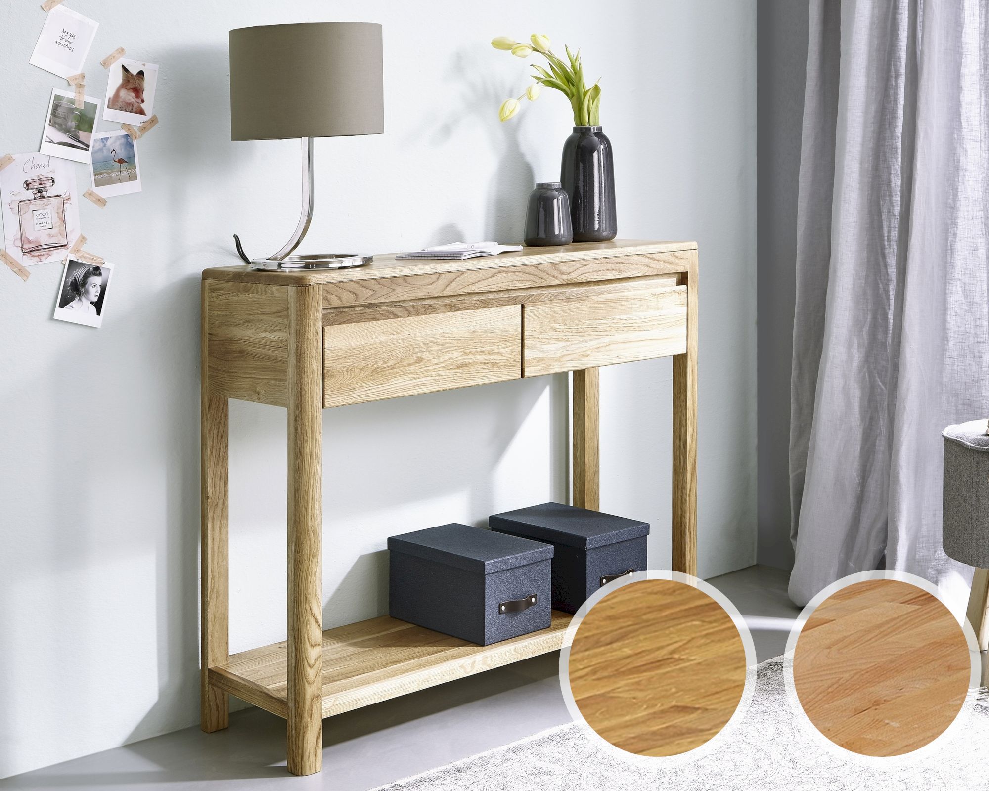 3S Frankenmöbel »Corner« Massivholz Konsole KM-0240 / Wildeiche geölt / 90 x 78 x 33 cm