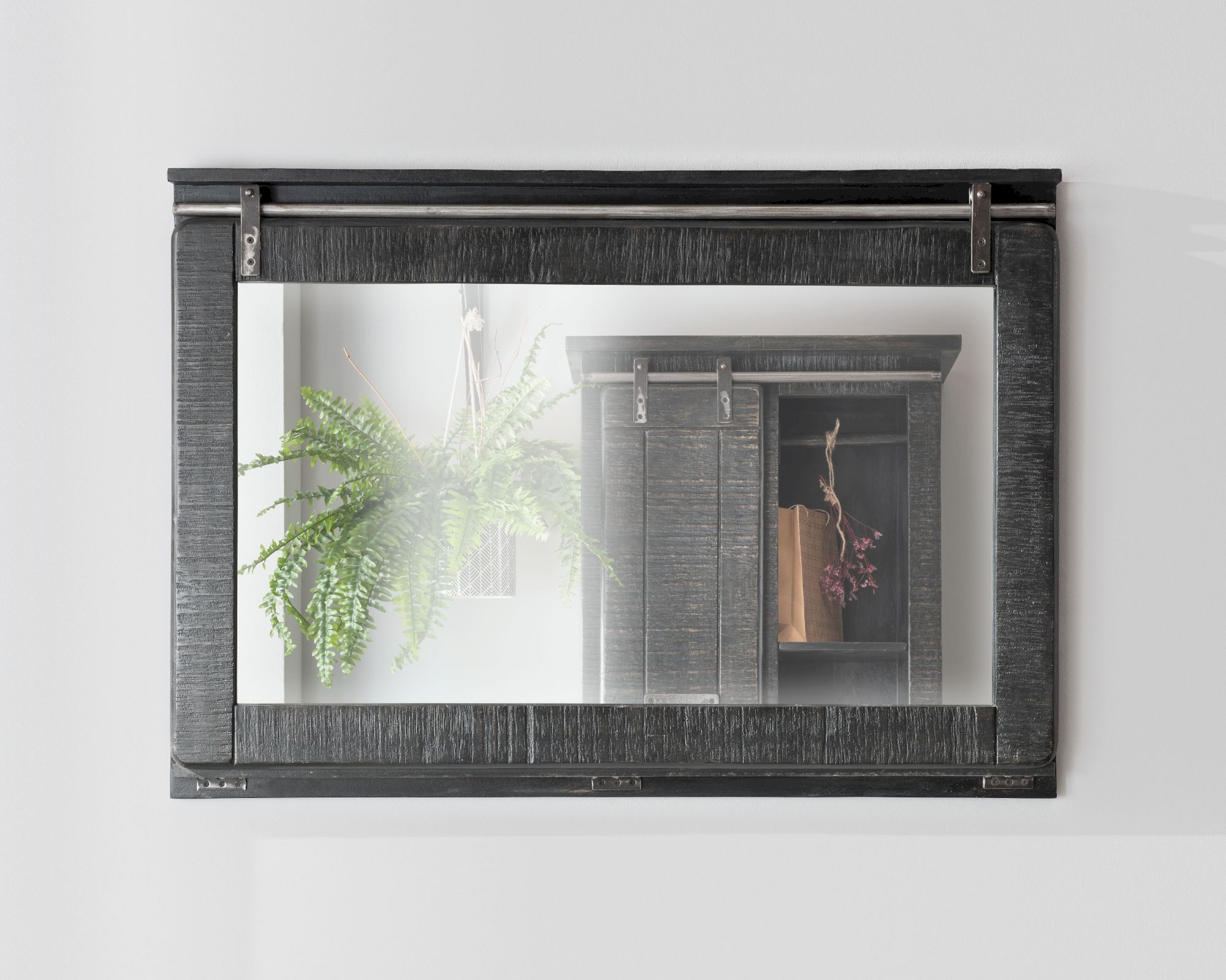 3S Frankenmöbel »Cosma« Massivholz Badezimmer-Spiegel II grau BA-0480 / 114x80x6 cm