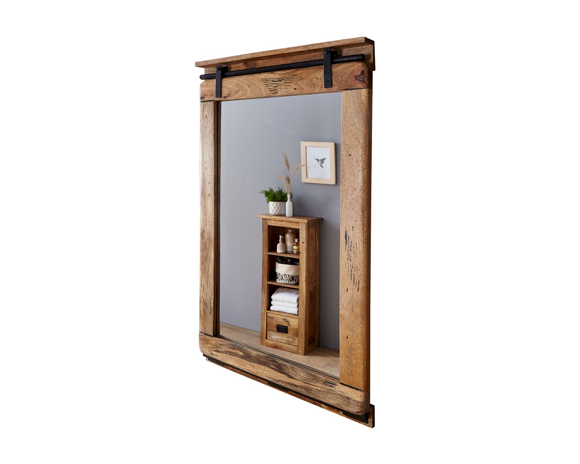 3S Frankenmöbel »Cosma« Massivholz Badezimmer-Spiegel I BA-0480 / 65x110x6 cm