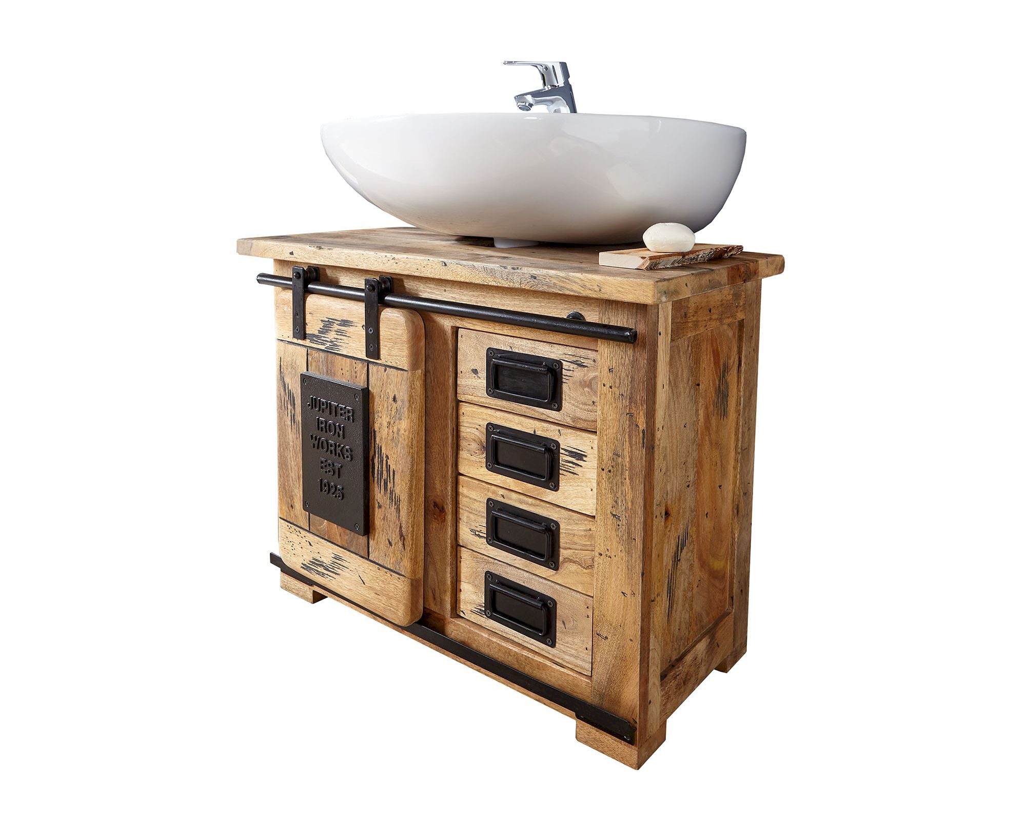 3S Frankenmöbel »Cosma« Massivholz Badezimmer-Unterschrank I BA-0480 / 70x60x40 cm