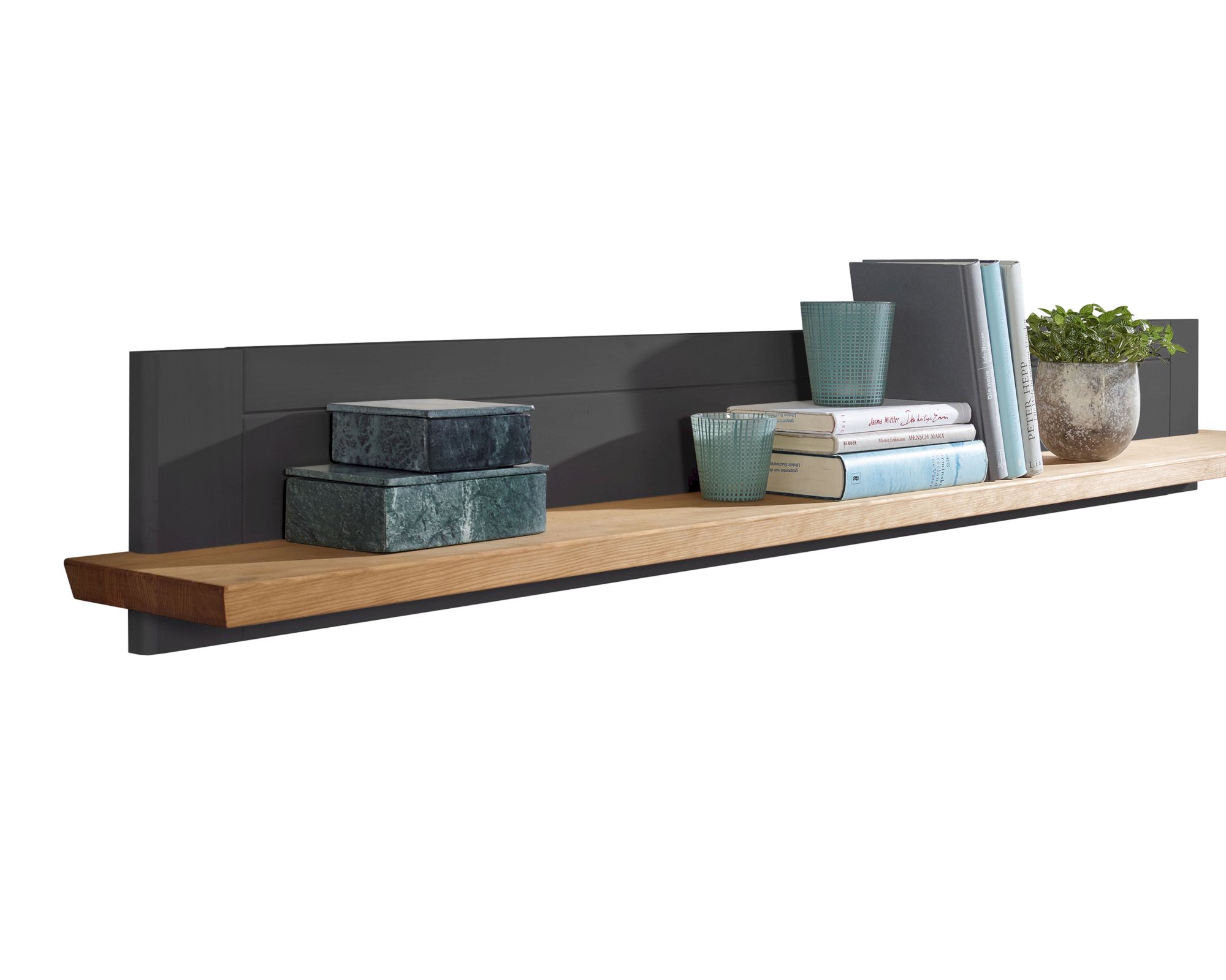 3S Frankenmöbel »Country« Massivholz Wandboard grau WZ-0133 / B 161 x H 20 x T 20 cm