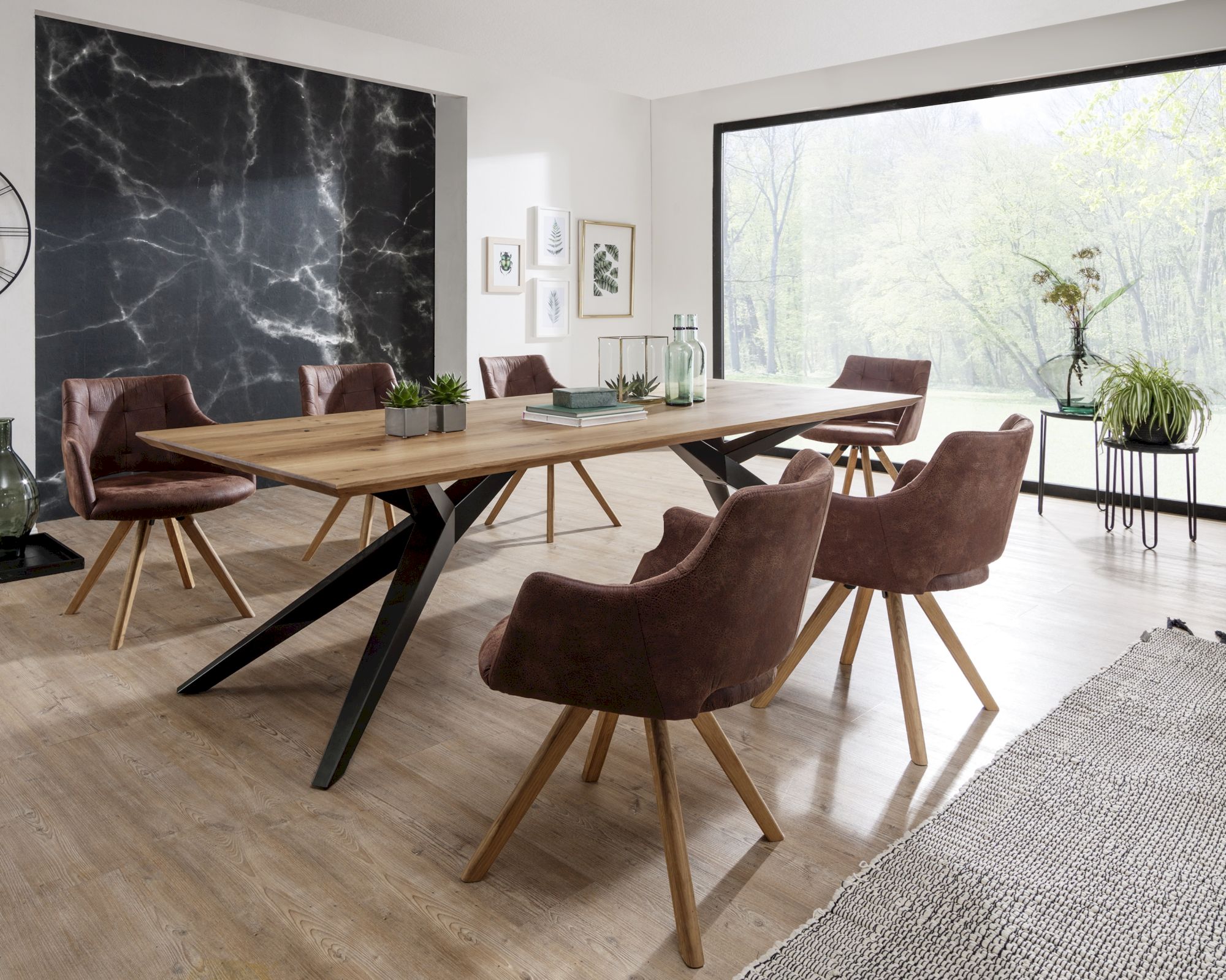 3S Frankenmöbel »Lausanne« Wildeiche Massivholz Esstisch TI-0600 / 220x100 cm / gerade Kante
