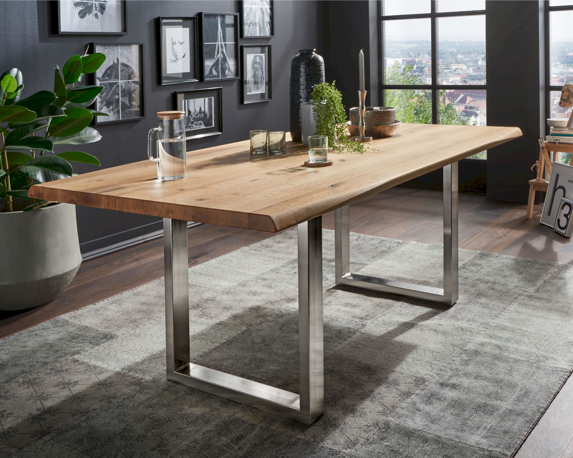 3S Frankenmöbel »Lugano« Wildeiche Massivholz Esstisch TI-0600 / 200x100 cm / schweizer Kante
